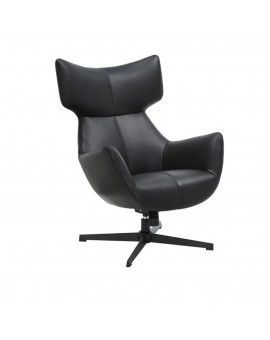 FOTEL OBROTOWY VOGUE EKOSKÓRA CZARNA