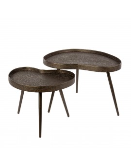 ZESTAW STOLIKÓW KAWOWYCH TEY BRĄZOWY - 2SZT.