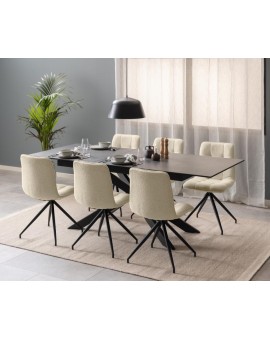 ST&Oacute;Ł ROZKŁADANY IRWINE 168-210X90 CM CERAMIKA CZARNA