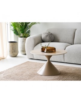 STOLIK KAWOWY ANNECY 70CM CERAMIKA BEŻOWY