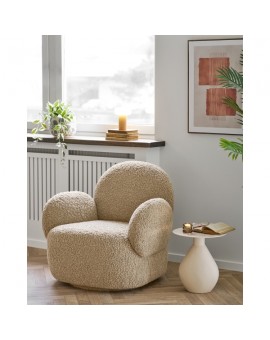 FOTEL OBROTOWY MESSINA BOUCLE BRĄZOWY