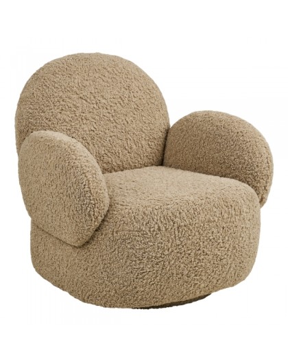 FOTEL OBROTOWY MESSINA BOUCLE BRĄZOWY