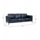 SOFA 3-OSOBOWA VALENCIA SKÓRA CZARNA