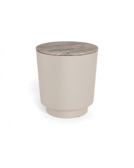 STOLIK KAWOWY CANGAS 45x51,5 CM BEŻOWY MARMUR