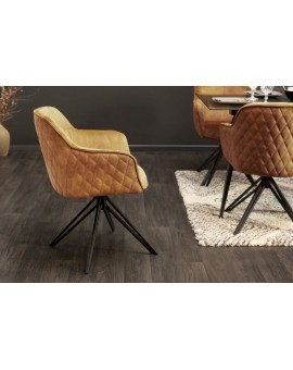 KRZESŁO OBROTOWE EUPHORIA MUSZTARDOWE WELUR