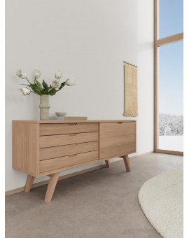 KOMODA A-LINE 160X45 CM DĄB BIELONY