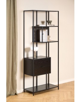 REGAŁ SEAFORD II 77X35 CM CZARNY