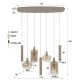LAMPA WISZĄCA DORUK METALOWA BEŻOWA