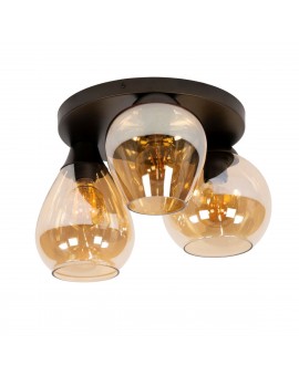 LAMPA SUFITOWA GORDIAN II SZKŁO BURSZTYNOWE