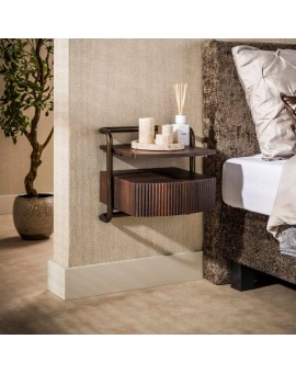 SZAFKA NOCNA DAMLA 39X35 CM DĄB BRAZOWY