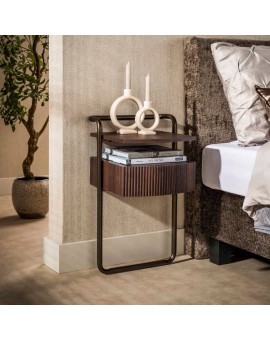 SZAFKA NOCNA DAMLA II 39X35 CM DĄB BRĄZOWY