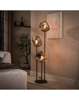 LAMPA PODŁOGOWA ICE SZKLANA CHROM