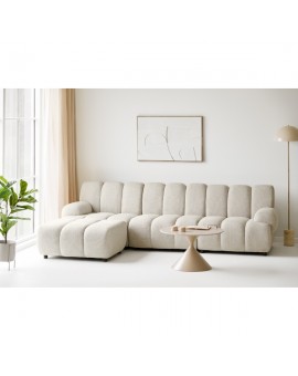 NAROŻNIK TAZA BEŻOWY 276x175CM LEWY