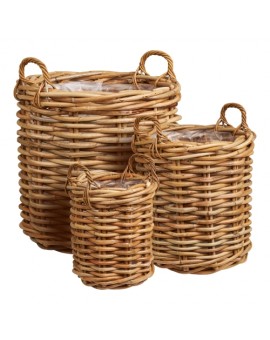 ZESTAW KOSZY DEKORACYJNYCH BURTON RATTAN- 3SZT