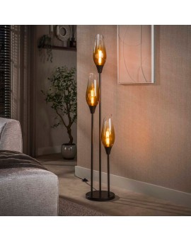 LAMPA PODŁOGOWA BROOME SZKLANA ZŁOTA CIENIOWANA