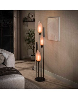 LAMPA PODŁOGOWA BROOME II SZKLANA BEŻOWA
