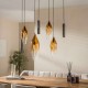 LAMPA WISZĄCA BROOME SZKLANA ZŁOTA CIENIOWANA