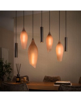 LAMPA WISZĄCA BROOME SZKLANA BEŻOWA