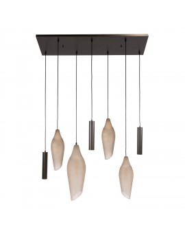 LAMPA WISZĄCA BROOME SZKLANA BEŻOWA
