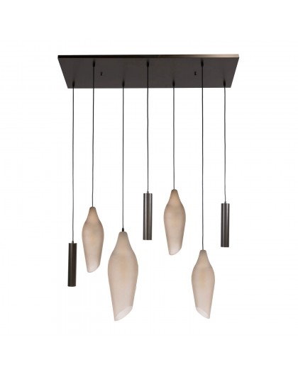 LAMPA WISZĄCA BROOME SZKLANA BEŻOWA