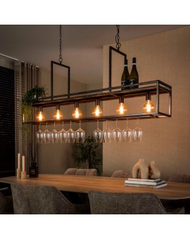 LAMPA WISZĄCA FANALE METALOWA BRĄZOWA