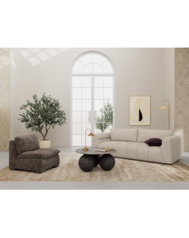 STOLIK KAWOWY KONYA 95CM SZARY MARMUR MANGO