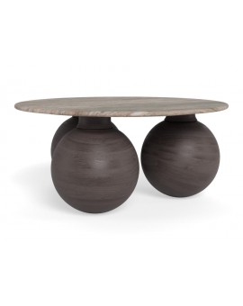 STOLIK KAWOWY KONYA 95CM SZARY MARMUR MANGO