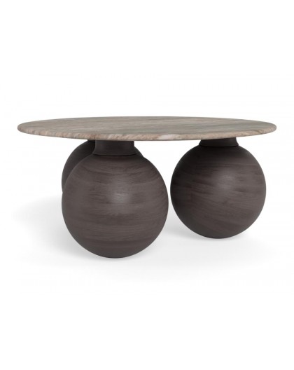 STOLIK KAWOWY KONYA 95CM SZARY MARMUR MANGO