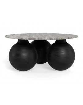 STOLIK KAWOWY KONYA 95CM SZARY MARMUR MANGO