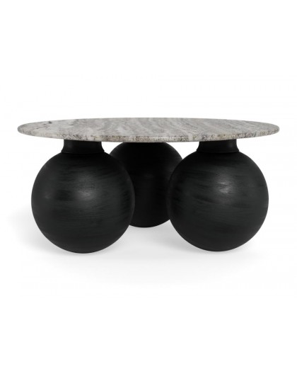 STOLIK KAWOWY KONYA 95CM SZARY MARMUR MANGO