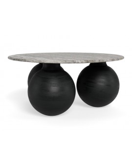 STOLIK KAWOWY KONYA 95CM SZARY MARMUR MANGO