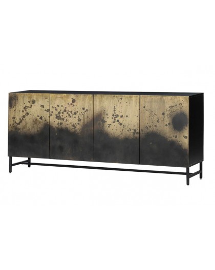 KOMODA OXID 177X39 CM MANGO CZARNO-ZŁOTA