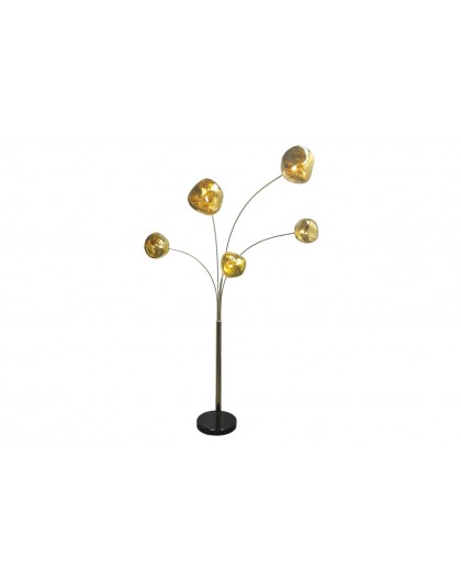 LAMPA PODŁOGOWA II LIQUID DIAMOND SZKŁO ZŁOTA