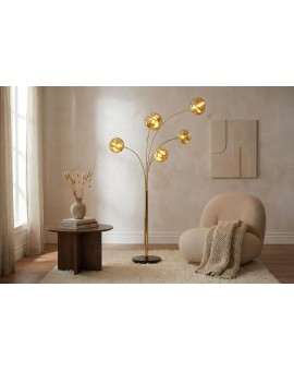 LAMPA PODŁOGOWA II LIQUID DIAMOND SZKŁO ZŁOTA