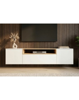 SZAFKA RTV LOFT 160X40 CM BIAŁA
