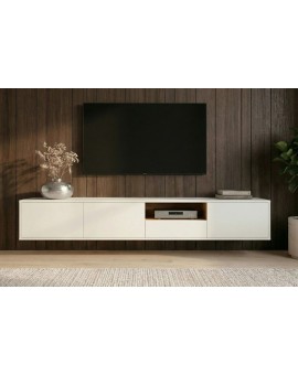 SZAFKA RTV LOFT 200X40 CM BIAŁA