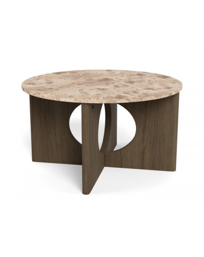 STOLIK KAWOWY FOLEY 80CM MARMUR BEŻOWY
