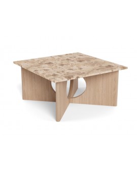 STOLIK KAWOWY FOLEY 80X80 CM MARMUR BEŻOWY