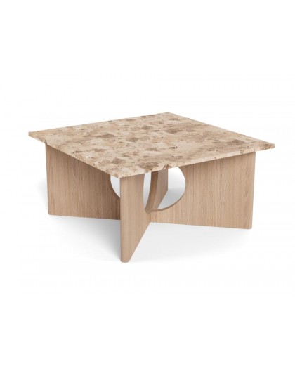 STOLIK KAWOWY FOLEY 80X80 CM MARMUR BEŻOWY