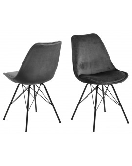 KRZESŁO ERIS WELUR CIEMNOSZARE