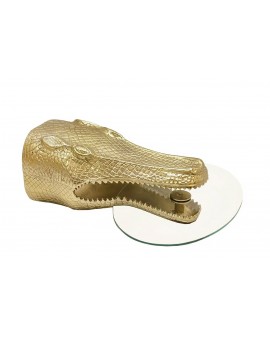 STOLIK KAWOWY WILDLIFE CROCODILE 75 CM ZŁOTY