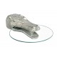 STOLIK KAWOWY WILDLIFE CROCODILE 75 CM SREBRNY