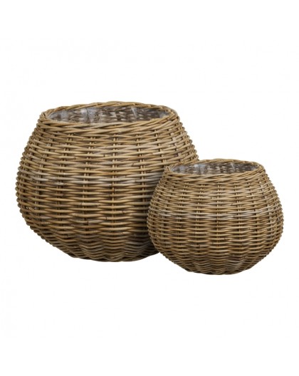 ZESTAW DONICZEK OGRODOWYCH MELAKA RATTAN - 2SZT