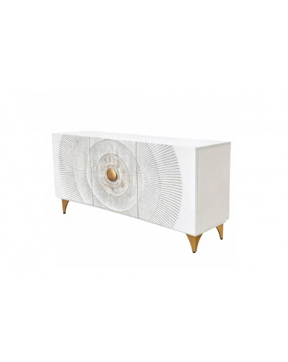 KOMODA GOLDEN SUNSET 140X38 CM MANGO BIAŁA