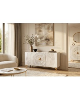 KOMODA GOLDEN SUNSET 140X38 CM MANGO BIAŁA