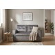 SOFA ROZKŁADANA SMART 142X86 CM WELUR SZARY