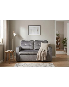 SOFA ROZKŁADANA SMART 142X86 CM WELUR SZARY