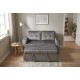 SOFA ROZKŁADANA SMART 142X86 CM WELUR SZARY