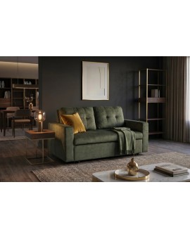 SOFA ROZKŁADANA SMART 142X86 CM WELUR ZIELONY