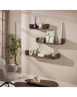 ZESTAW P&Oacute;ŁEK ŚCIENNYCH SERKAN TEAK - 3SZT.